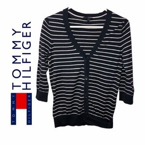 Tommy Hilfiger Navy Blue Striped Cardigan